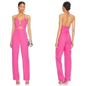 SUPERDOWN Sarah Halter Jumpsuit In Pink